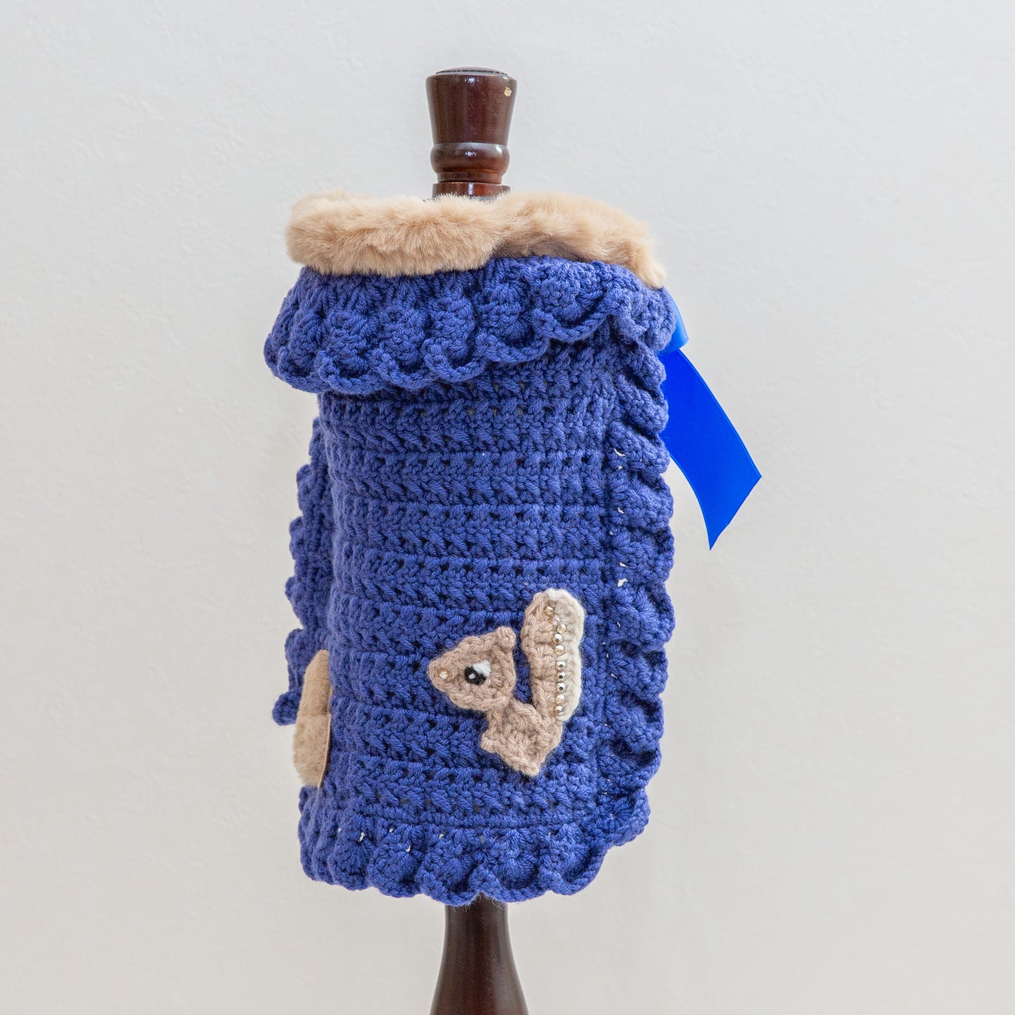 49-coat blue crochet