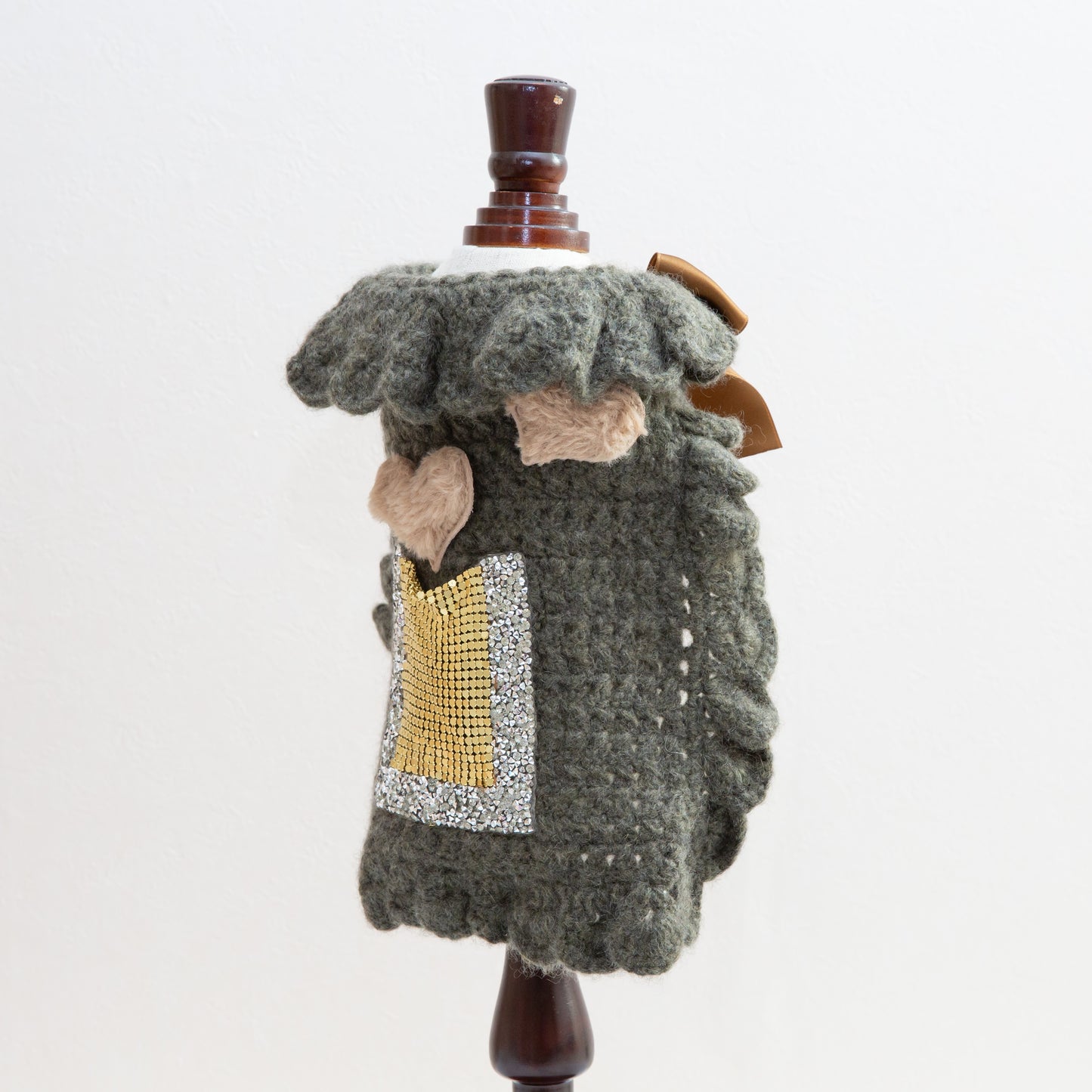 60-coat crochet forest green cashmere