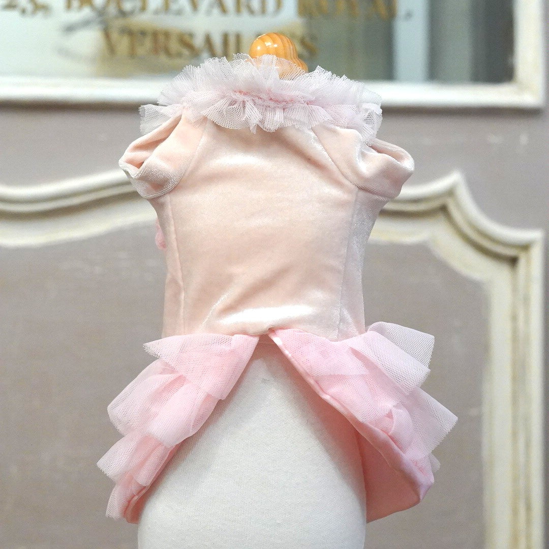 109-dress flowers pink grey