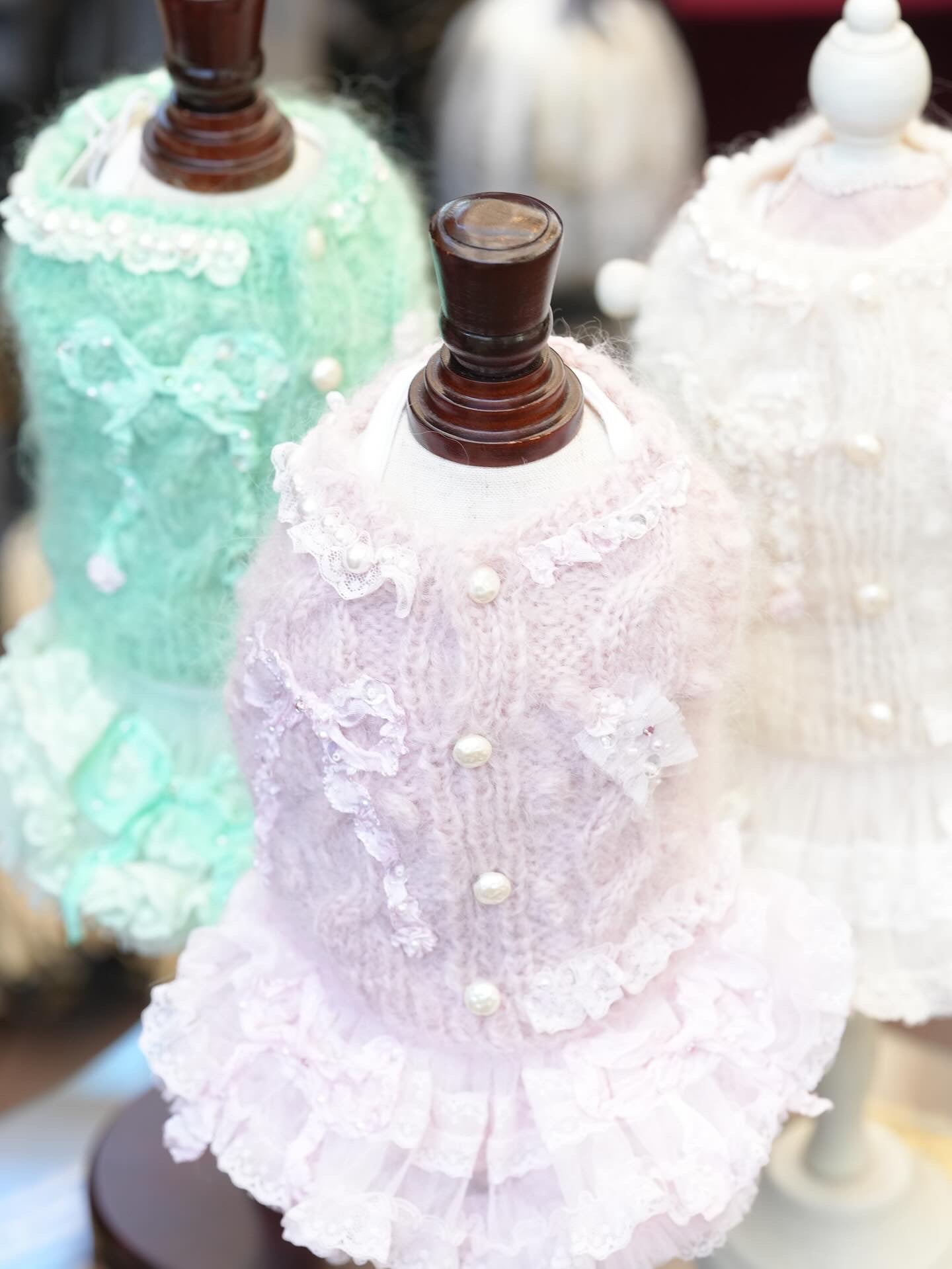 Pearl ruban dress【Miss blue pet】