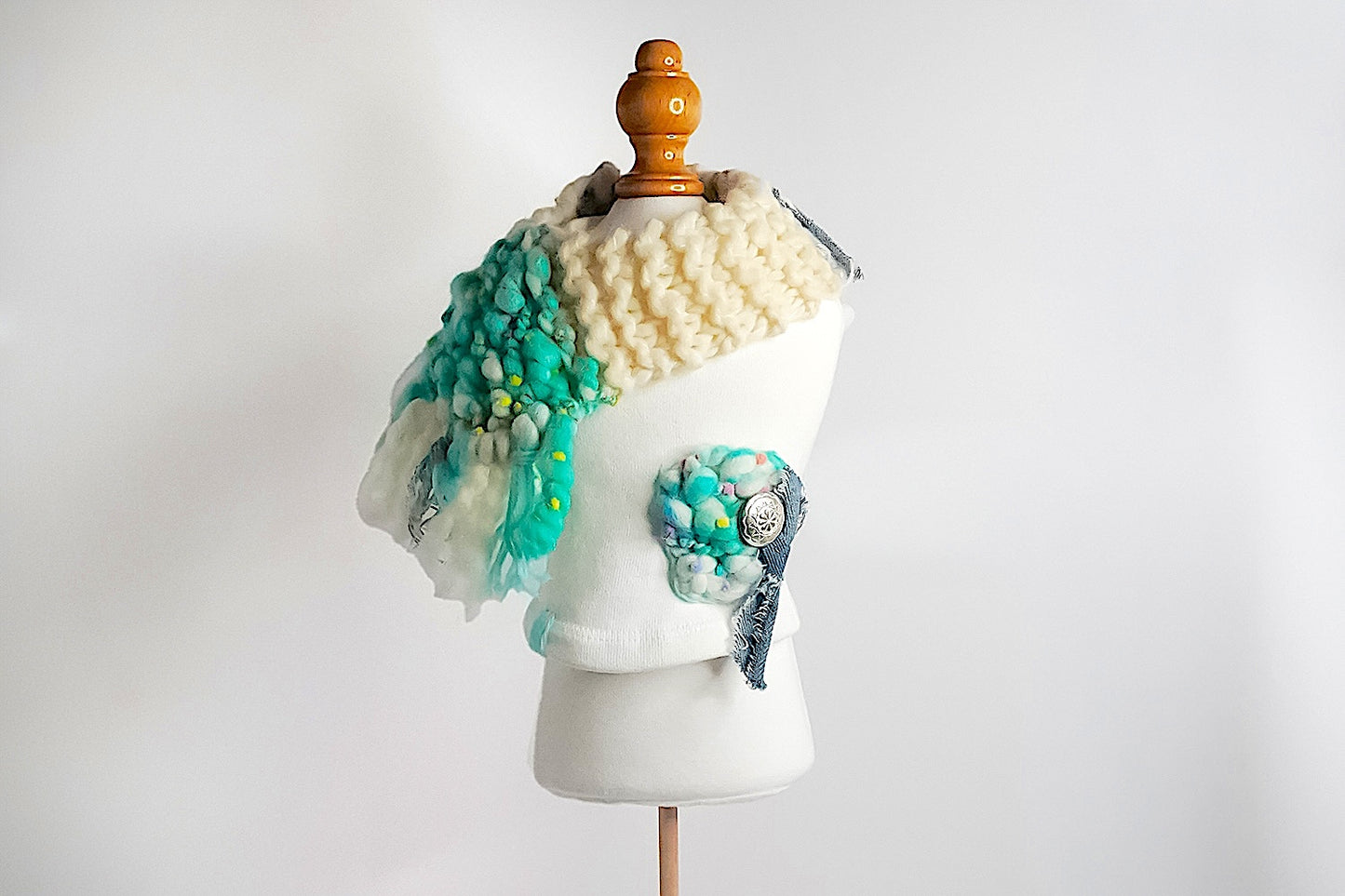 60-coat crochet forest green cashmere