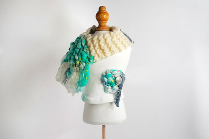 60-coat crochet forest green cashmere