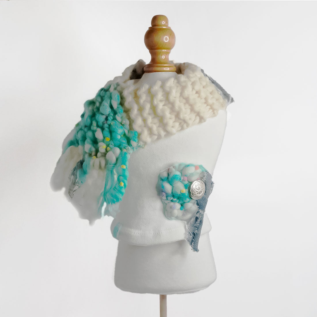 60-coat crochet forest green cashmere