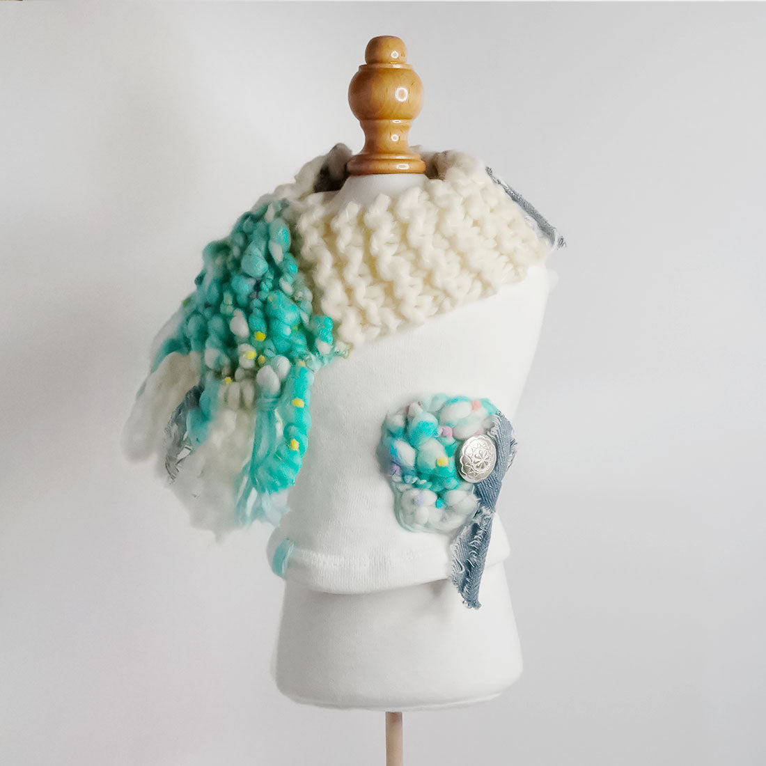 60-coat crochet forest green cashmere