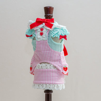 コットンレースいちごシャツ【Miss blue pet】