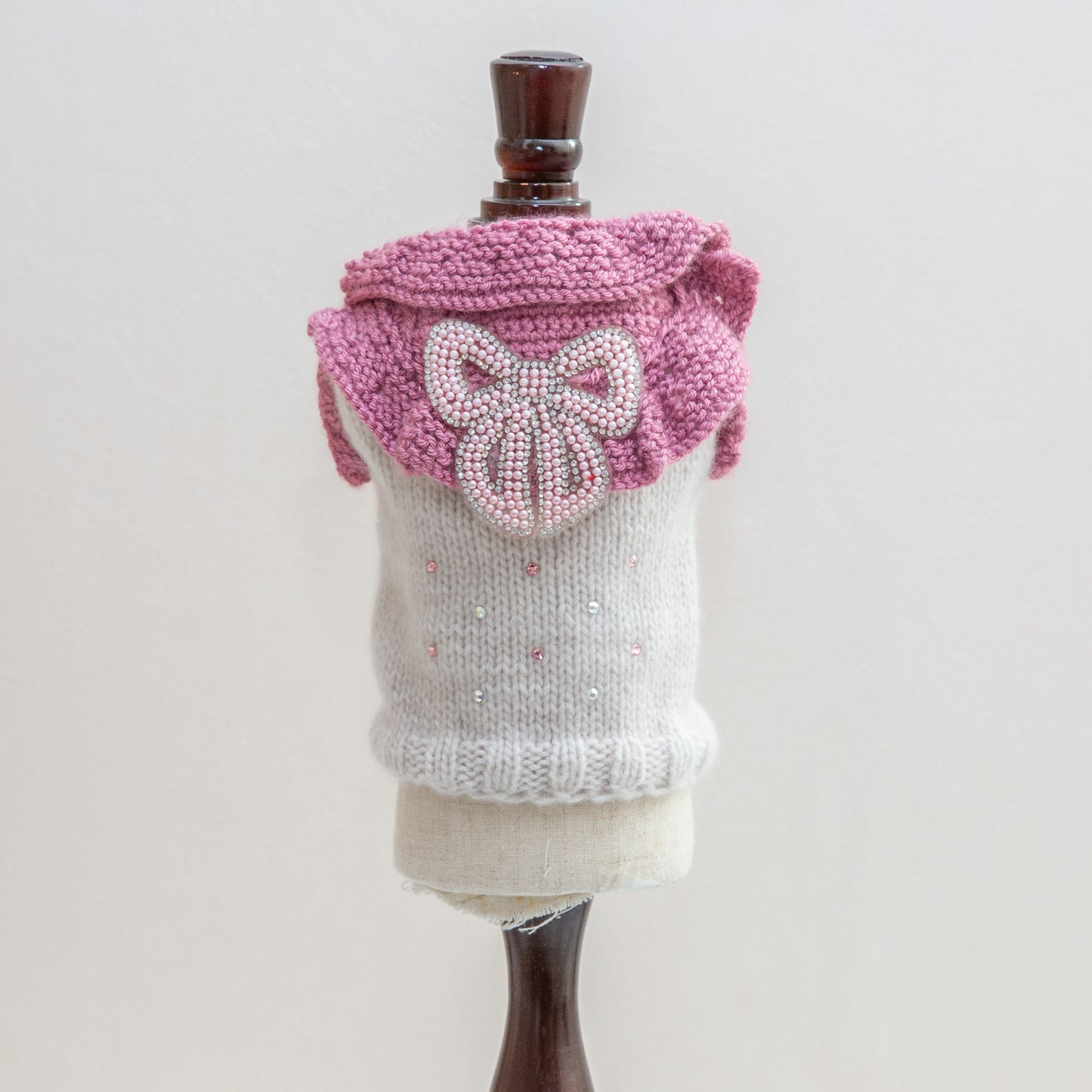 14-pullover cashmere bib bow