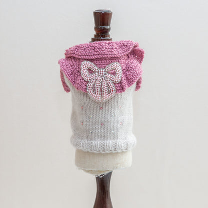 14-pullover cashmere bib bow