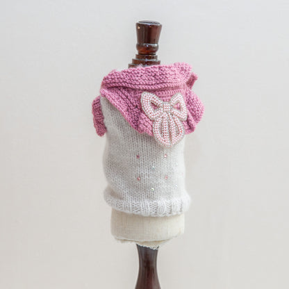 14-pullover cashmere bib bow