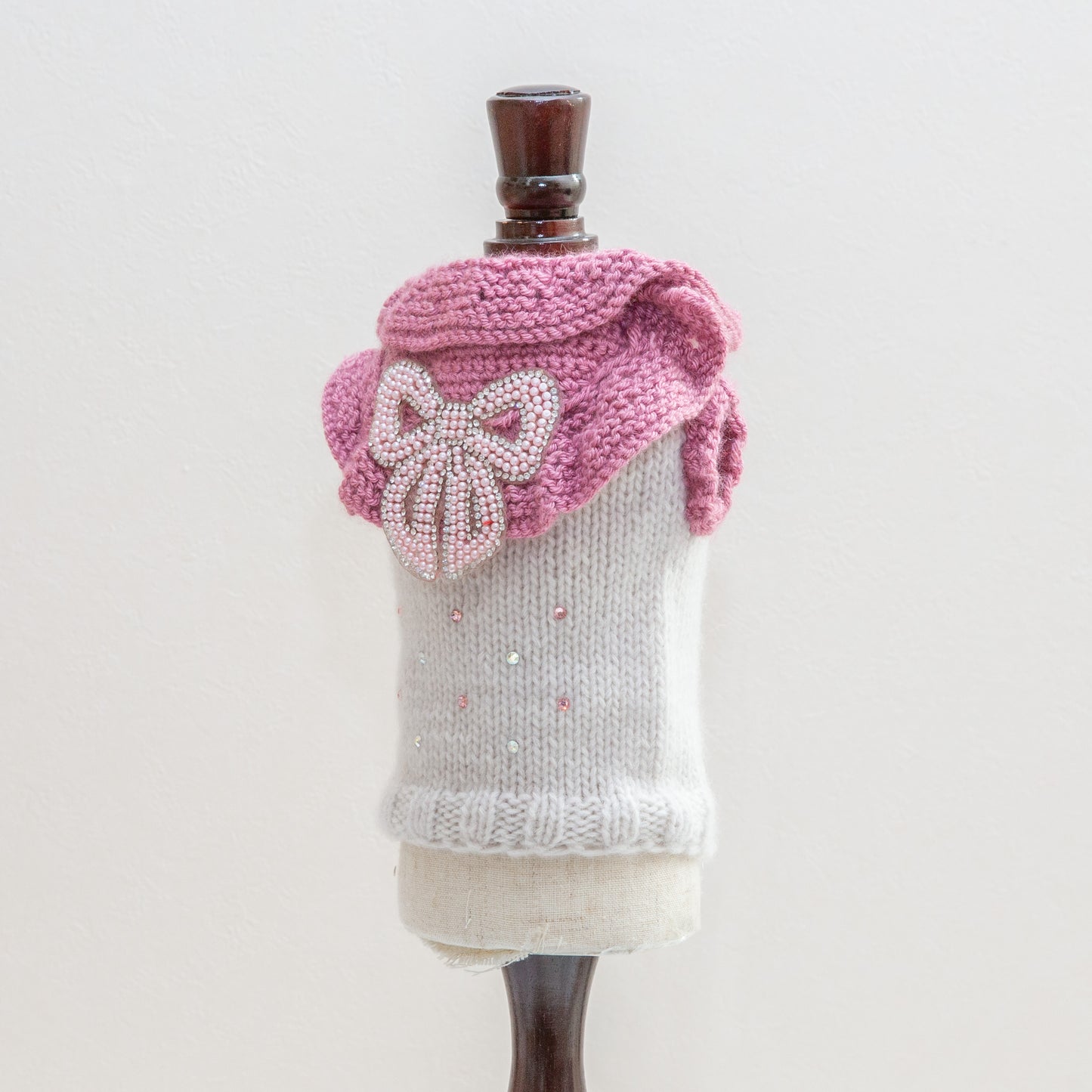 14-pullover cashmere bib bow