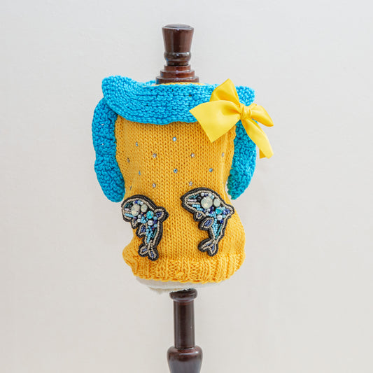 74-sweater yellow with dolphin