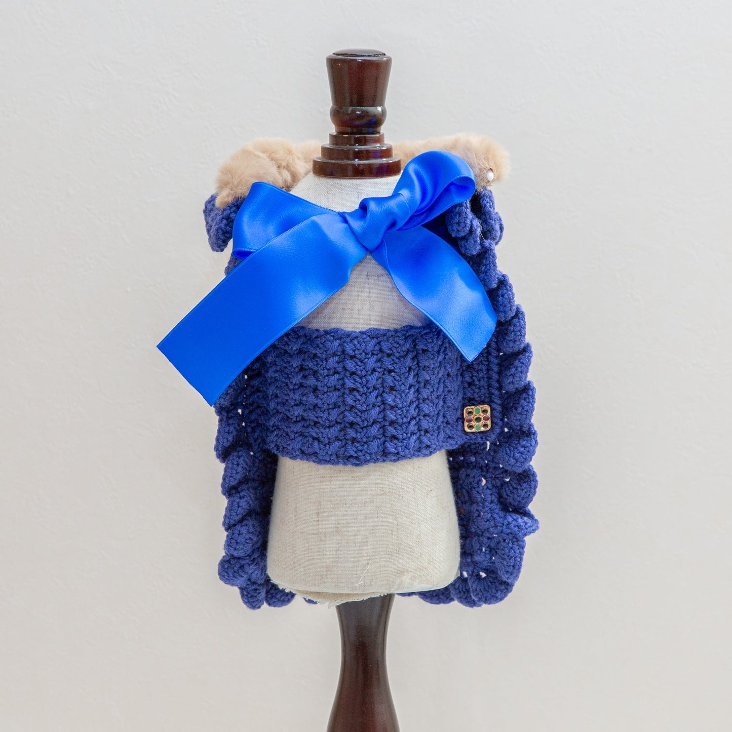 49-coat blue crochet