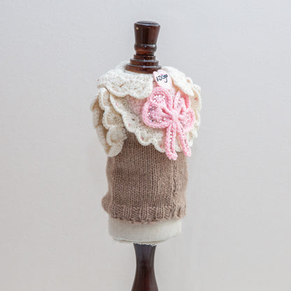 8-pullover brown bib pink and ivory with