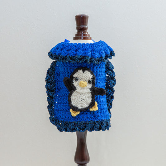 63-coat crochet blue penguin