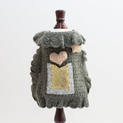 60-coat crochet forest green cashmere