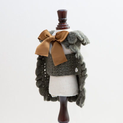 60-coat crochet forest green cashmere