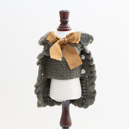 60-coat crochet forest green cashmere