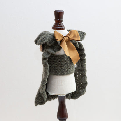 60-coat crochet forest green cashmere