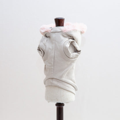 Hoodie sweatshirt crystals fakefur