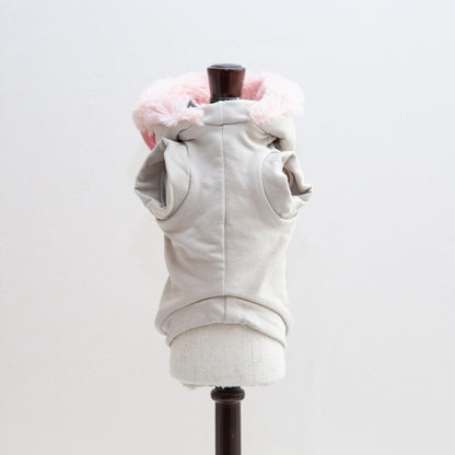 Hoodie sweatshirt crystals fakefur