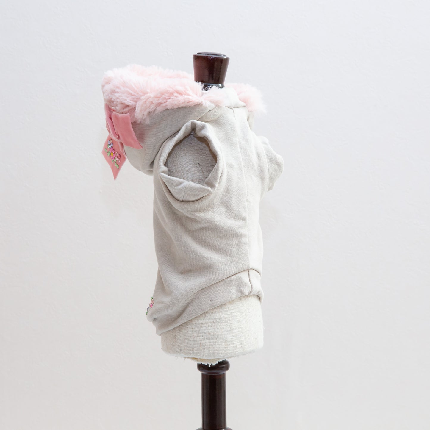 Hoodie sweatshirt crystals fakefur