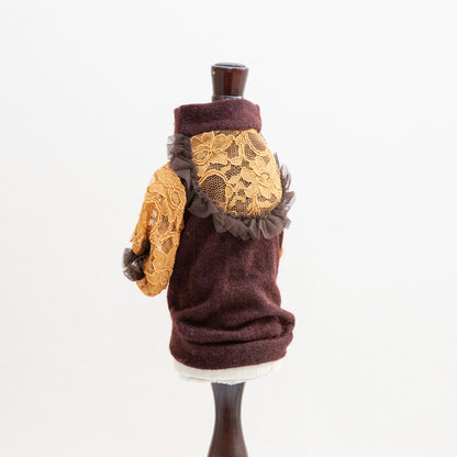 96-shirt brown lace caramel