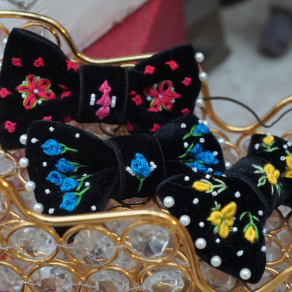 ベロアリボンバレッタ【OROKU　デニムリボン】