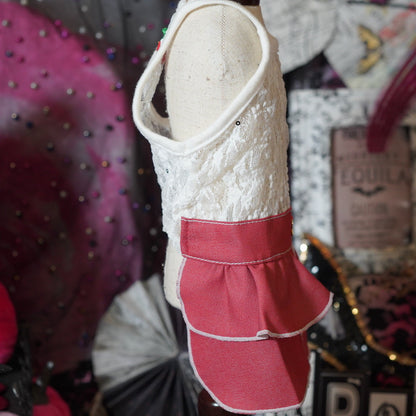 チェリーレッドデニムスカート【Ruban D'or】