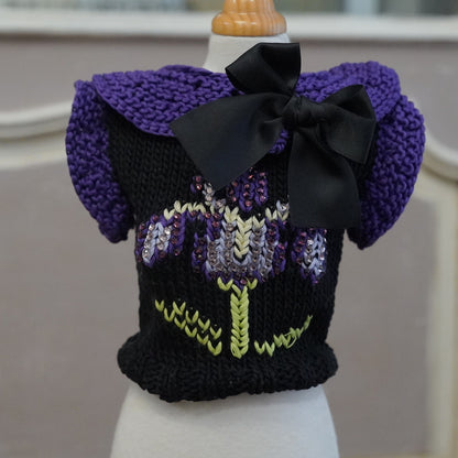 52-sweater black with iris embroidery