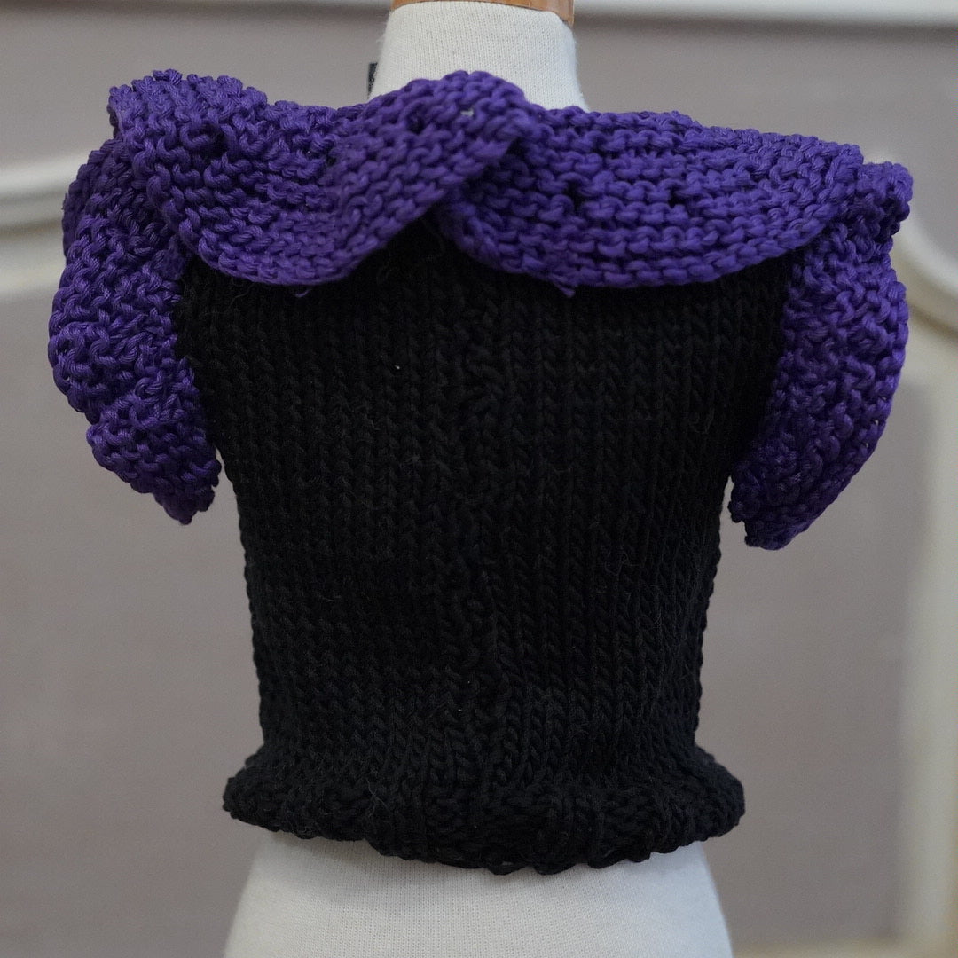 52-sweater black with iris embroidery