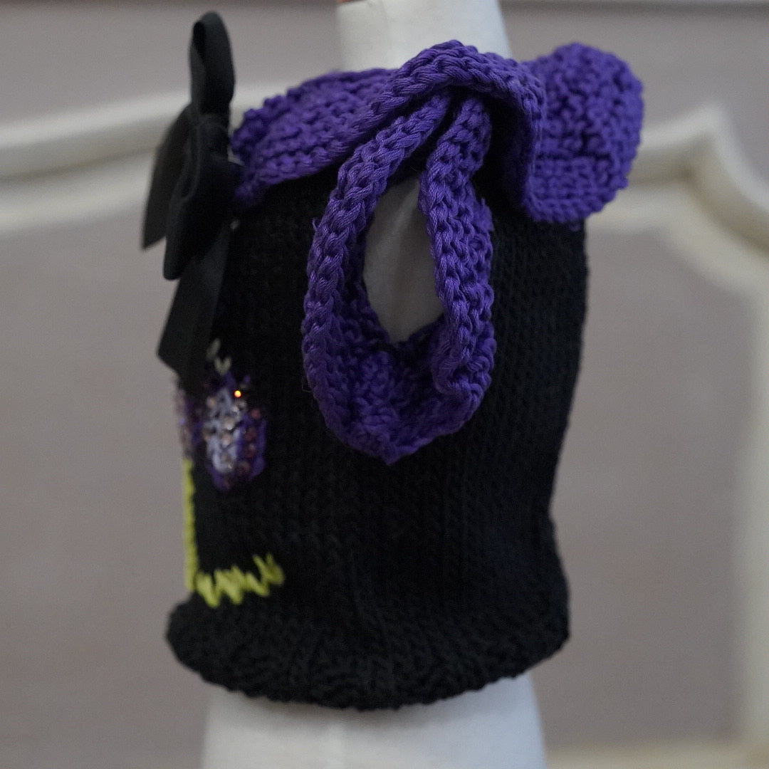 52-sweater black with iris embroidery