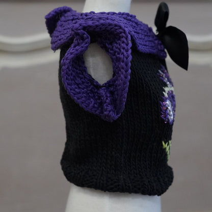 52-sweater black with iris embroidery