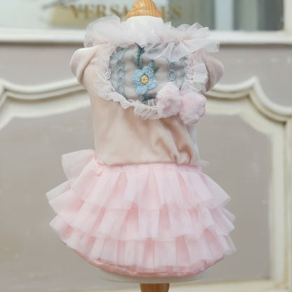 109-dress flowers pink grey