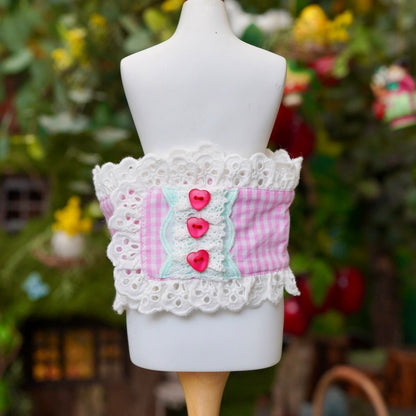 コットンレースいちごシャツ【Miss blue pet】