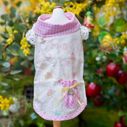 ギンガムチェックくまちゃんシャツ【Miss blue pet】