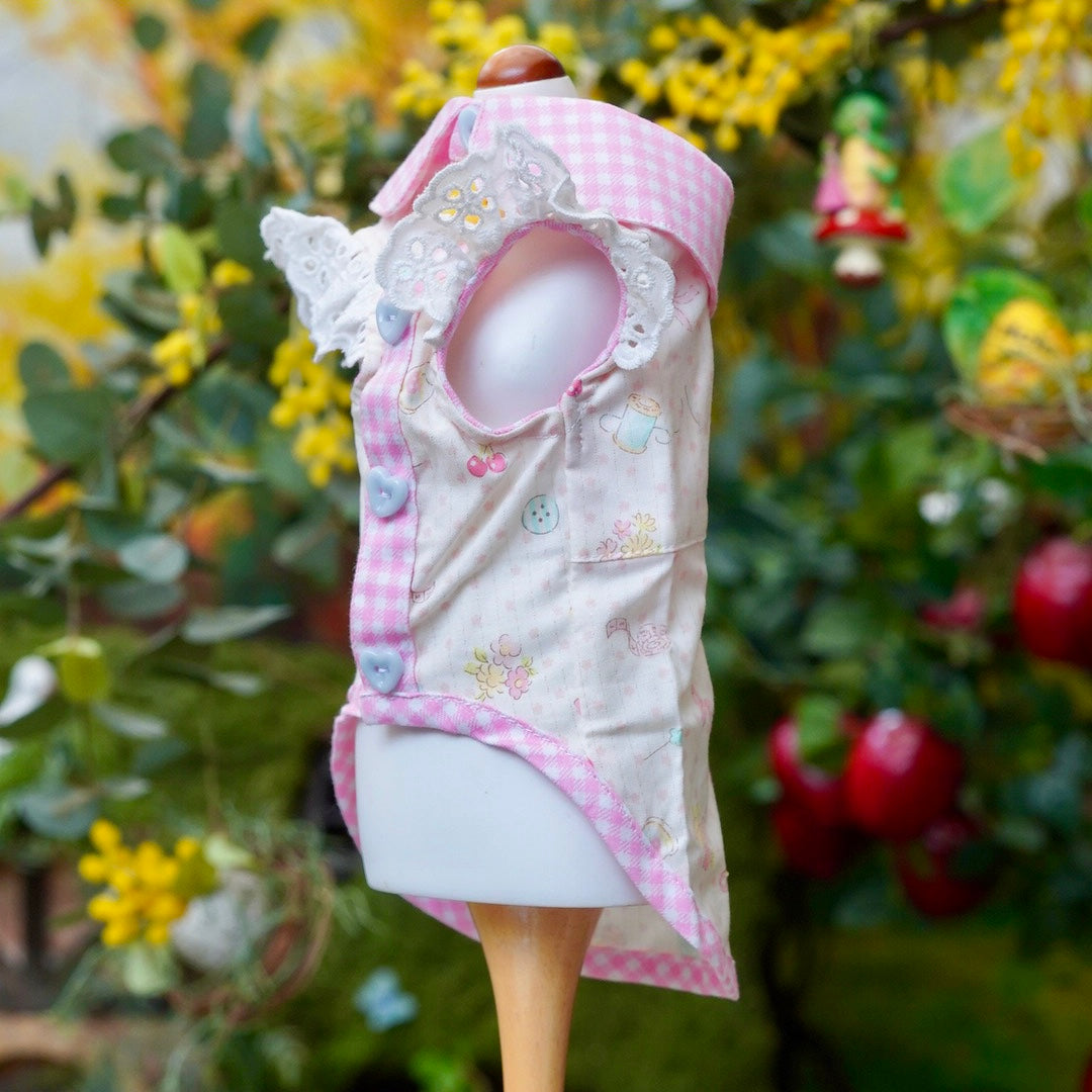 ギンガムチェックくまちゃんシャツ【Miss blue pet】