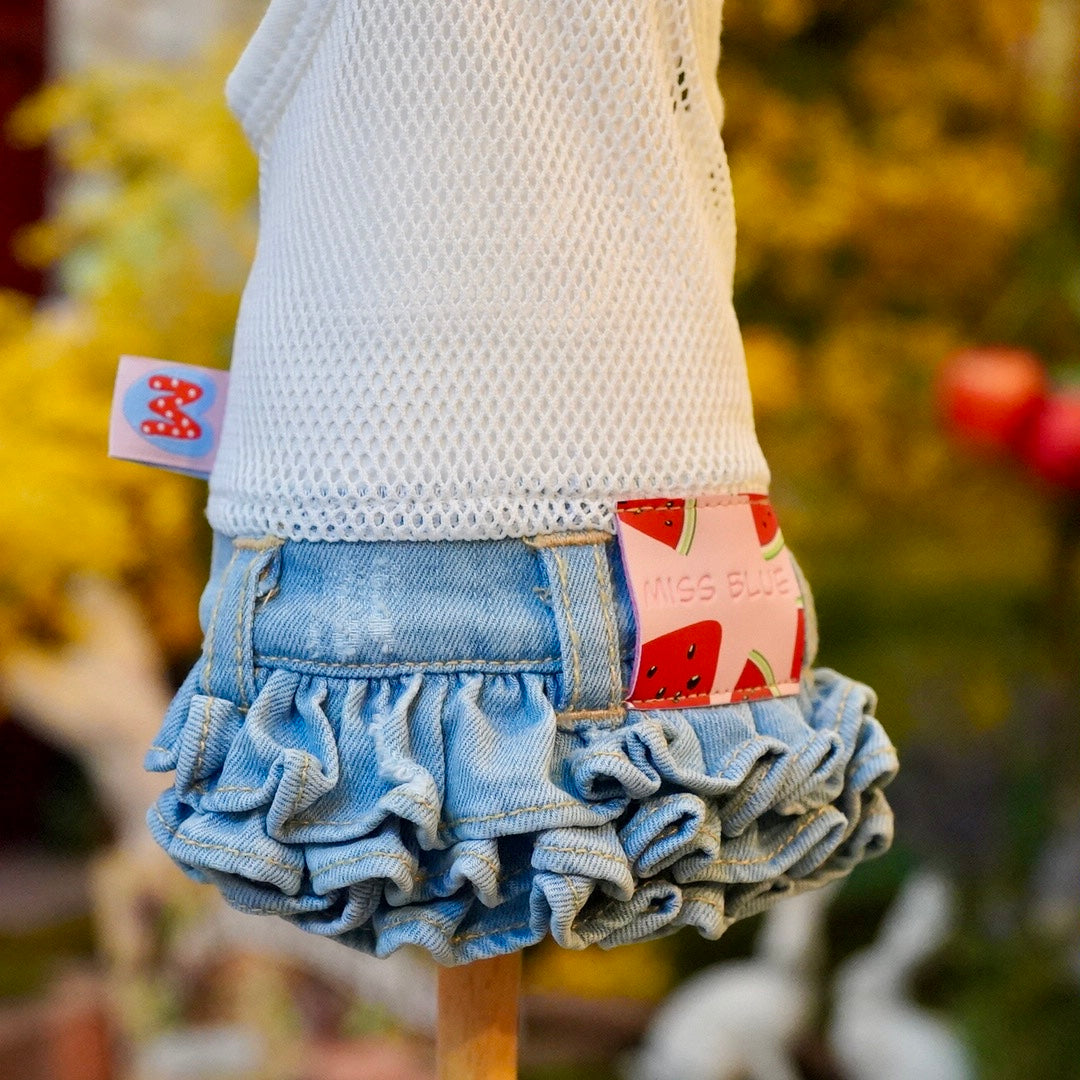 フルーツデニムンワンピース【Miss blue pet】