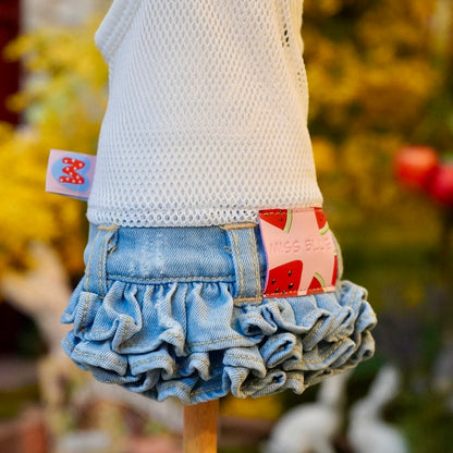 フルーツデニムンワンピース【Miss blue pet】