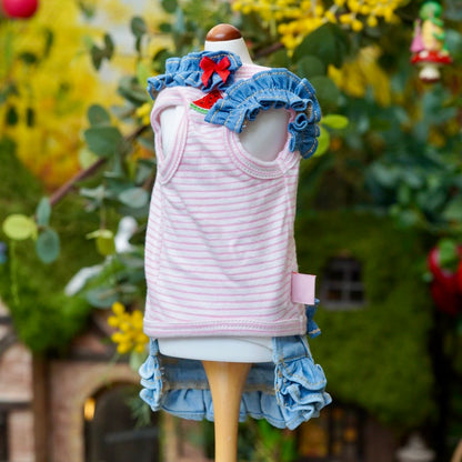 フルーツデニムンワンピース【Miss blue pet】