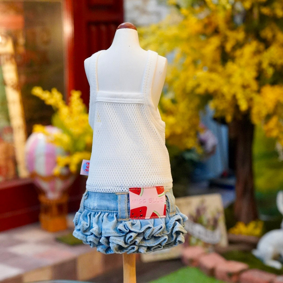 フルーツデニムンワンピース【Miss blue pet】